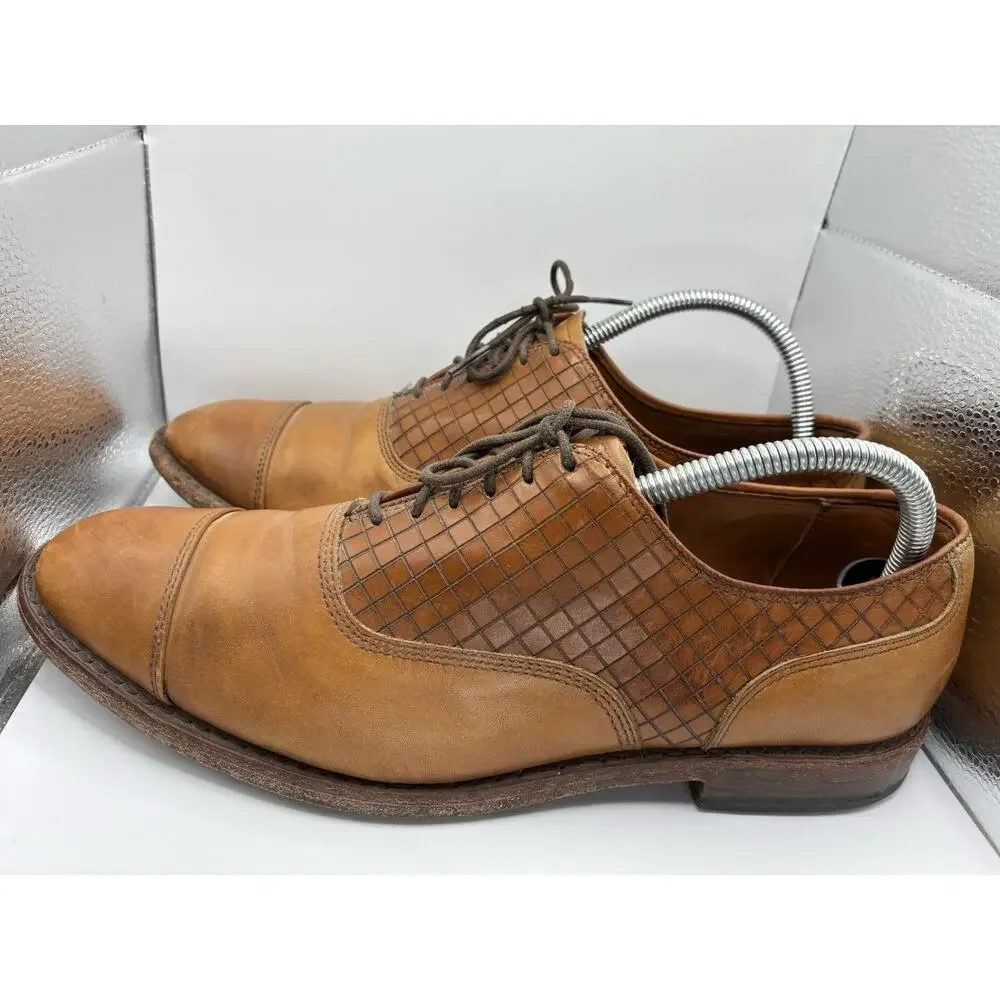 Allen Edmonds Strand Oxford Mens 9 D Walnut Leather Brogue Cap Toe Dress Shoes